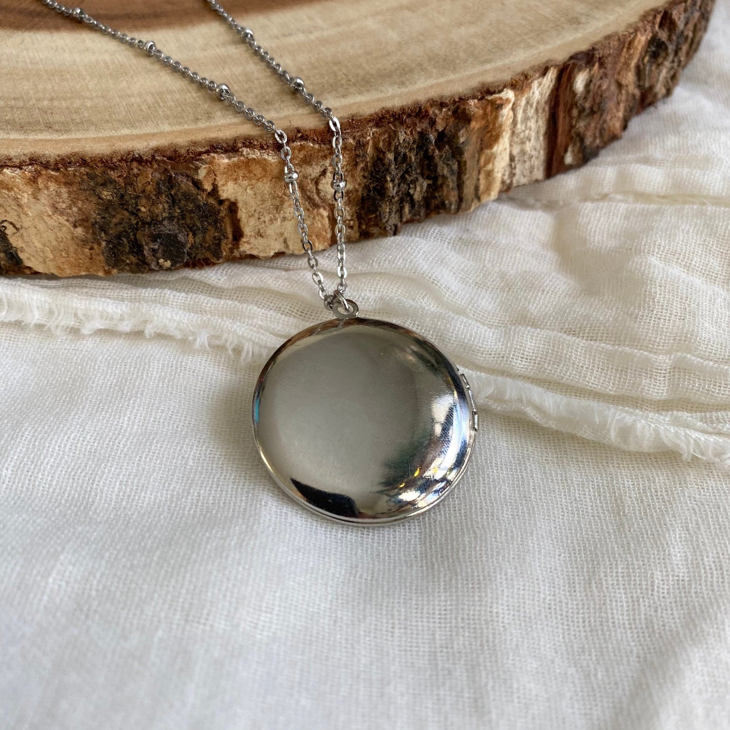 Blue Goldstone Gemstone Locket Necklace