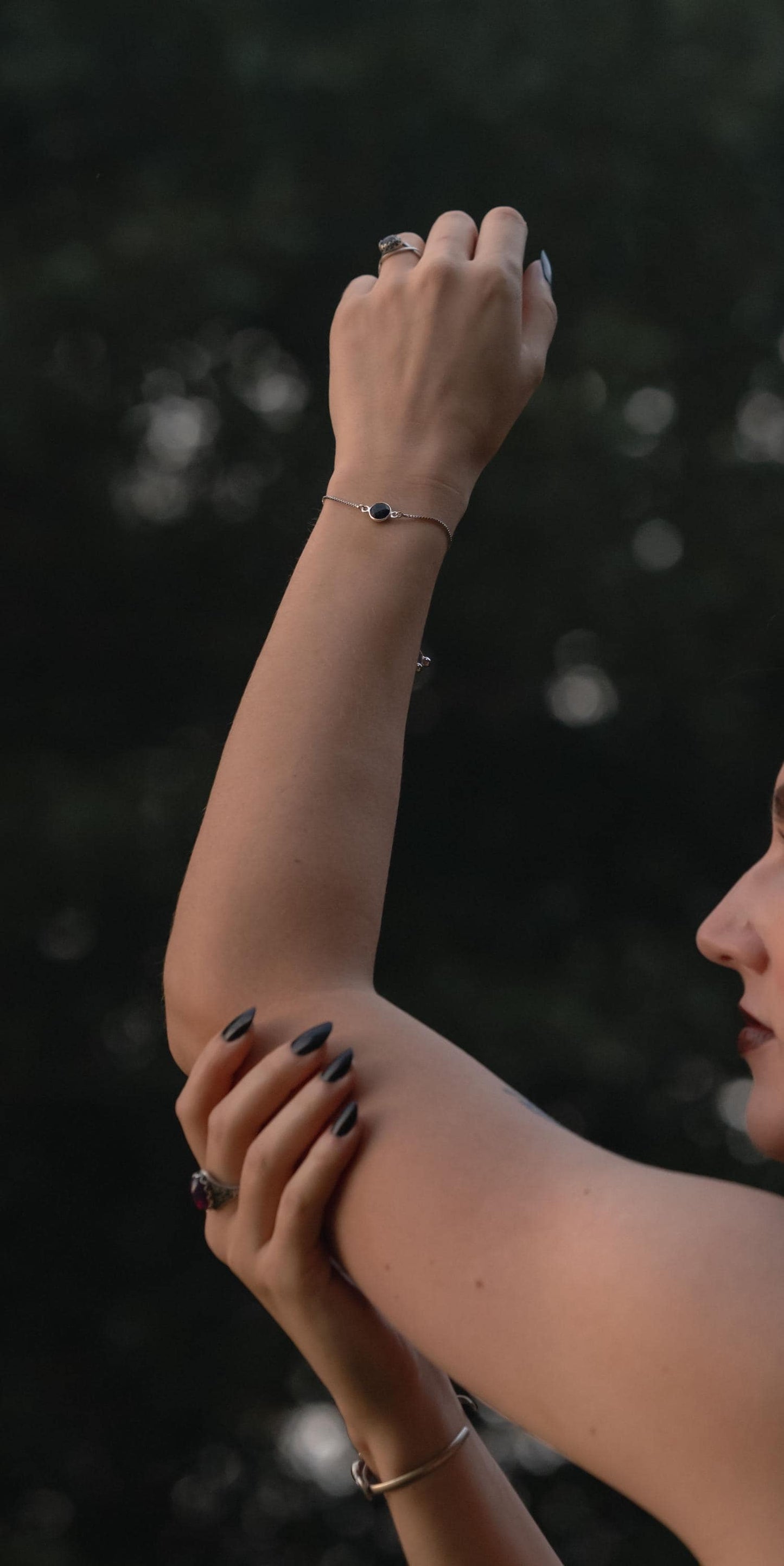 Black Onyx Silver Bracelet