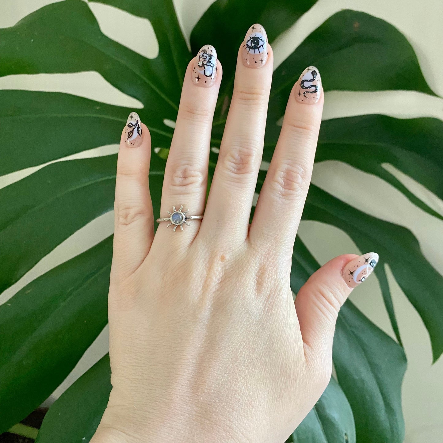 Dainty Sun Moonstone Ring