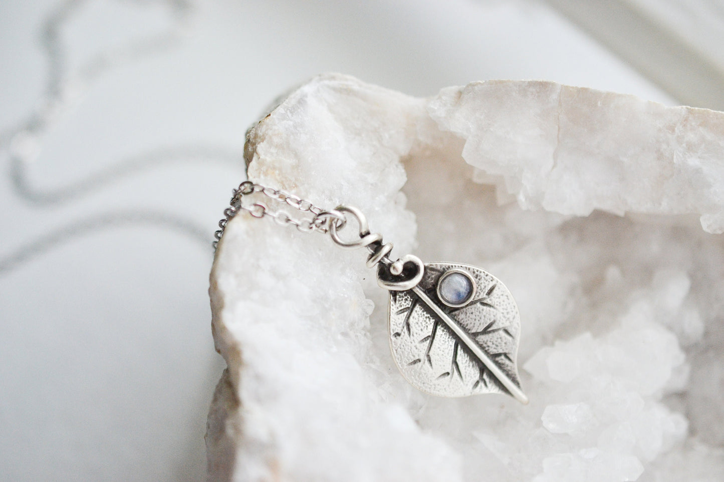 Leaf Moonstone Necklace