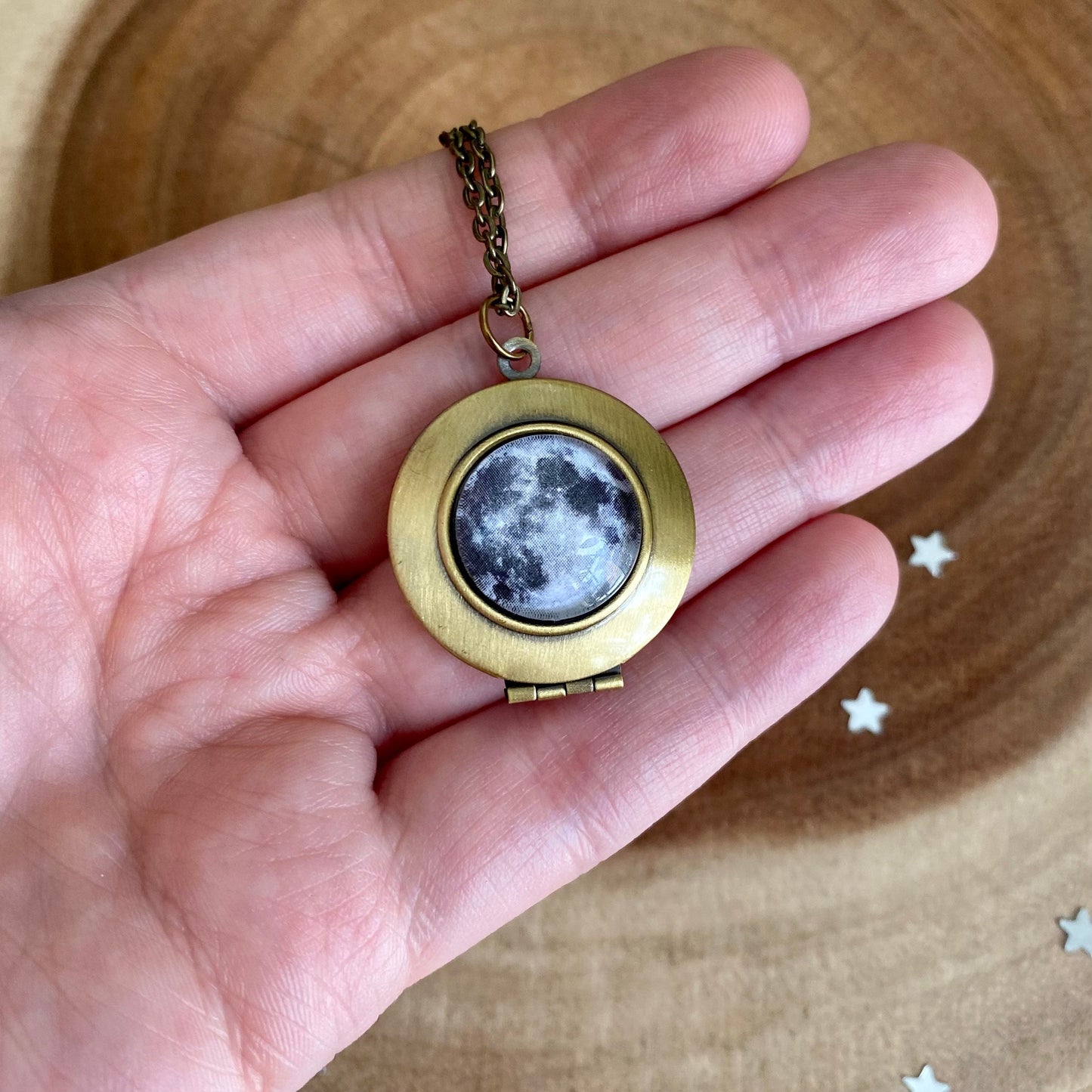 Full Moon Locket Necklace