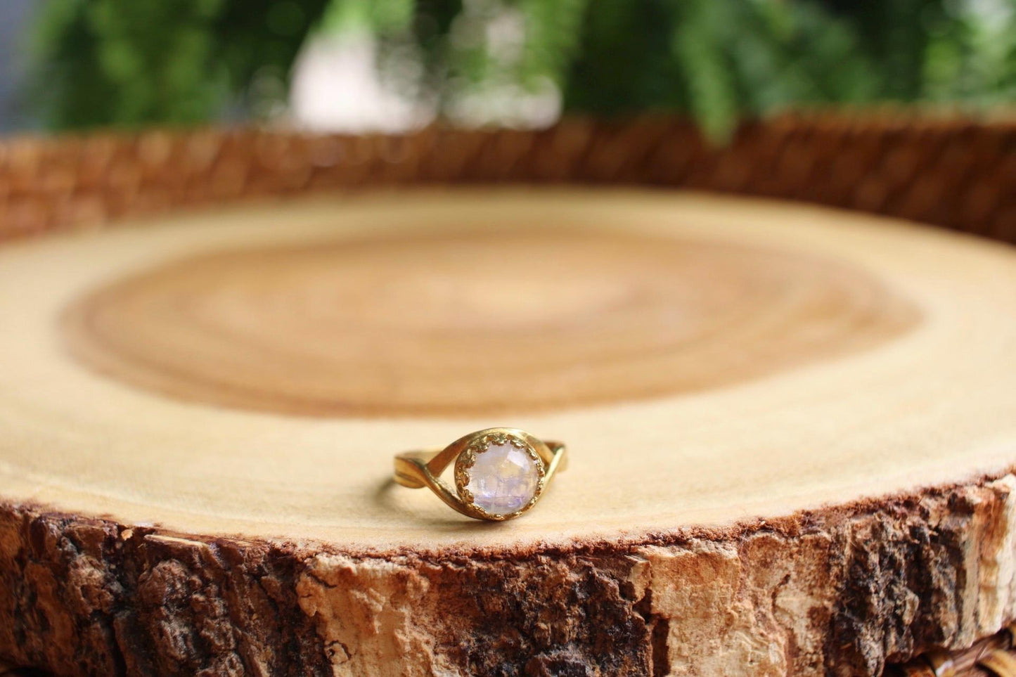 Rainbow Moonstone Ring