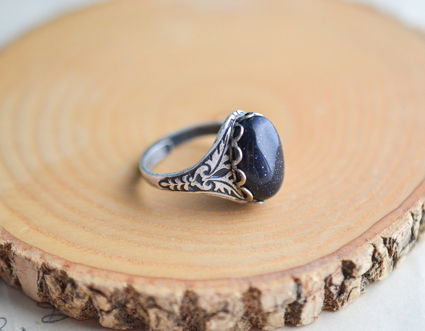 Blue Goldstone Ring