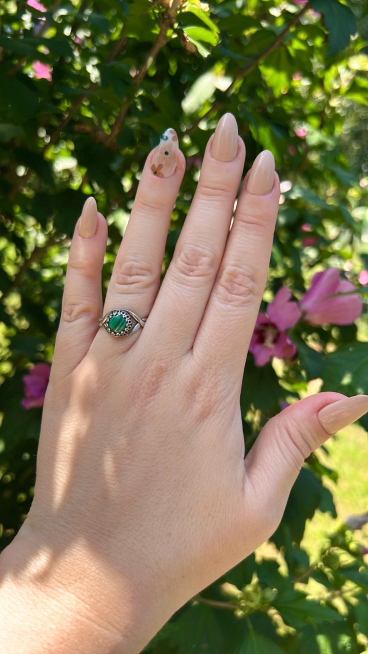 Malachite Adjustable Gemstone Ring