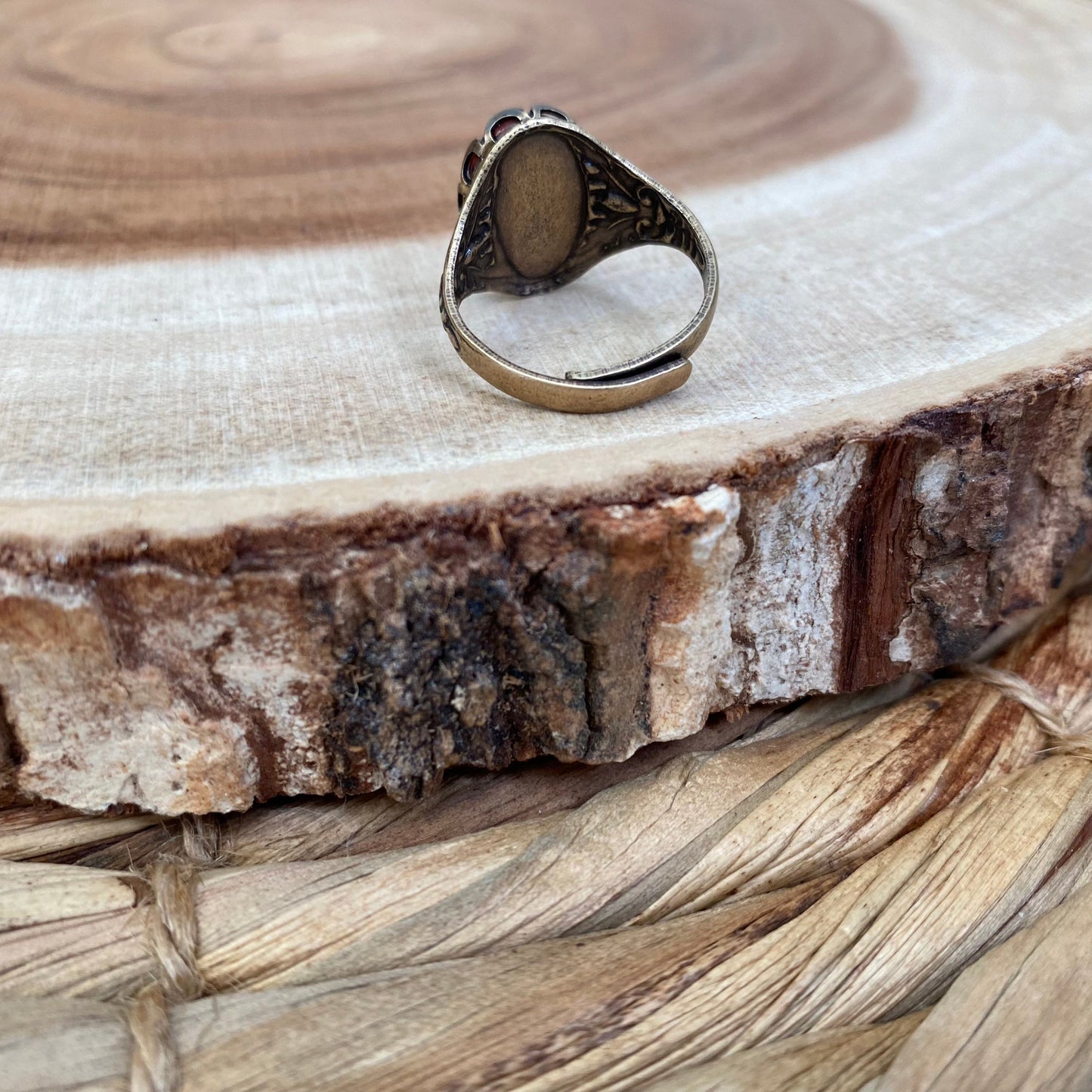Red Obsidian Adjustable Gemstone Ring