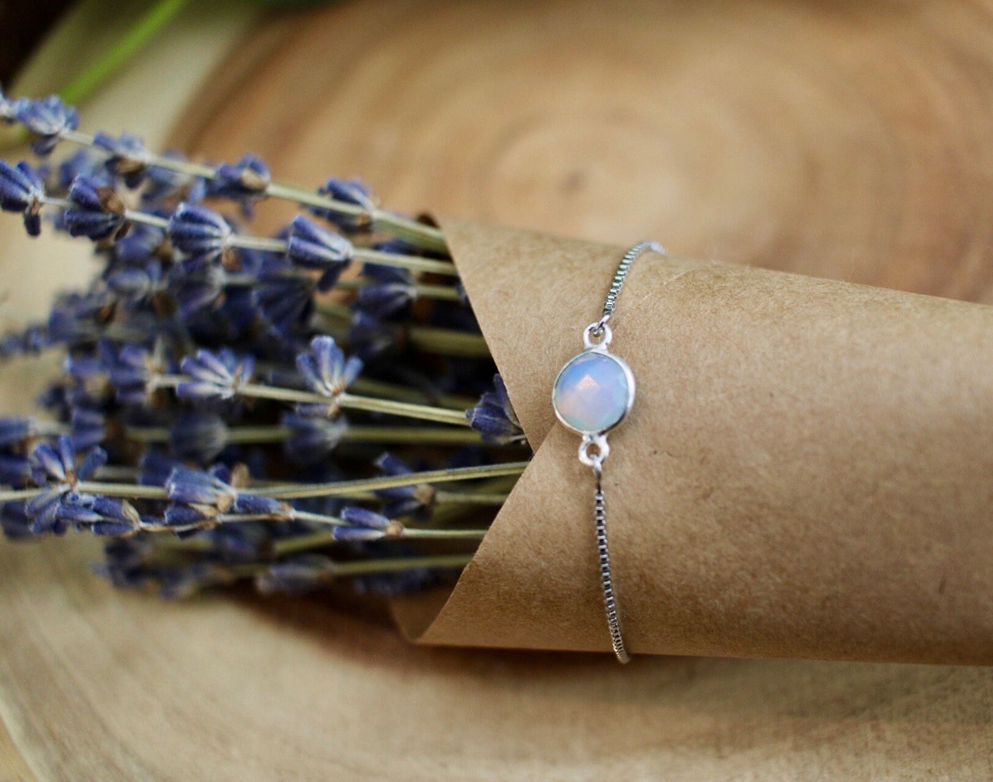 Dainty Opalite Silver Bracelet