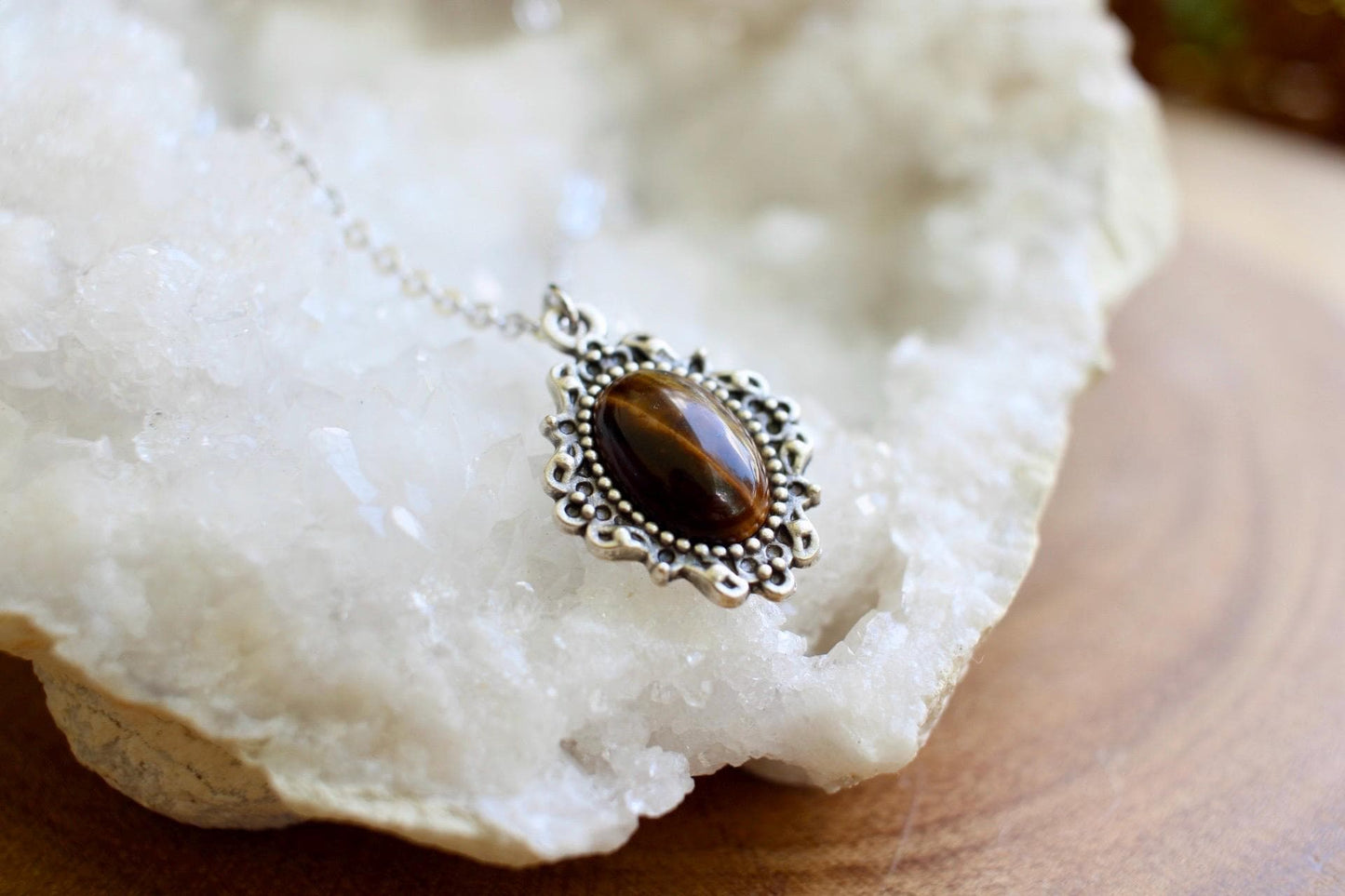 Tigers Eye Boho Pendant Necklace
