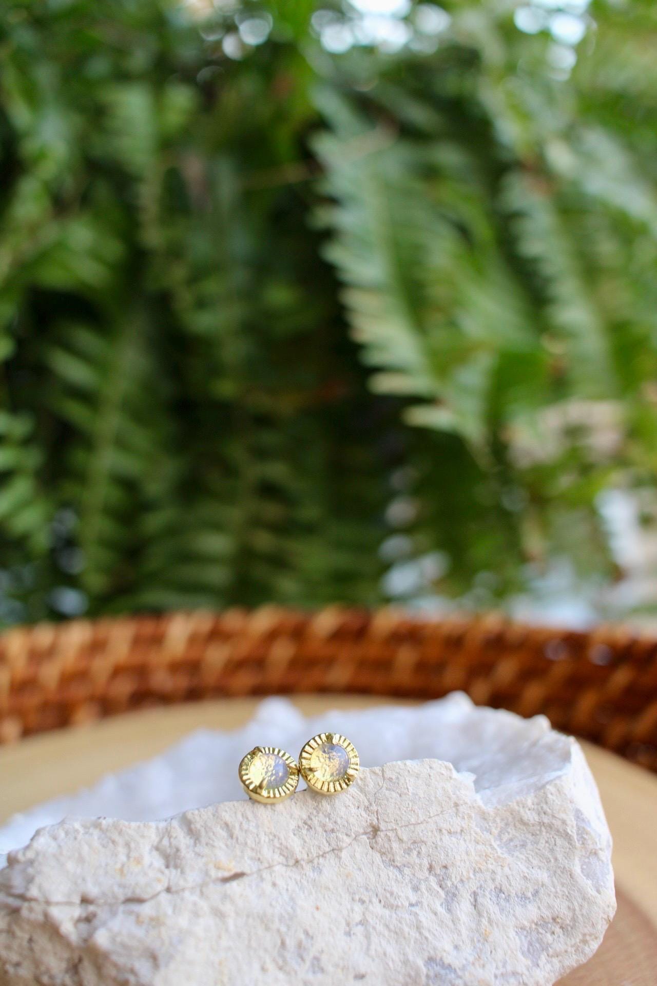Dainty Opalite Stud Earrings