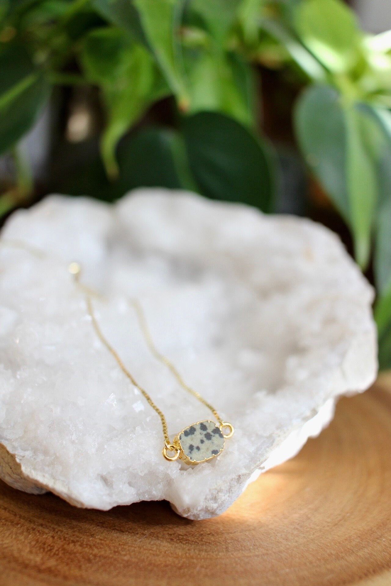 Dalmatian Jasper Gold Bracelet