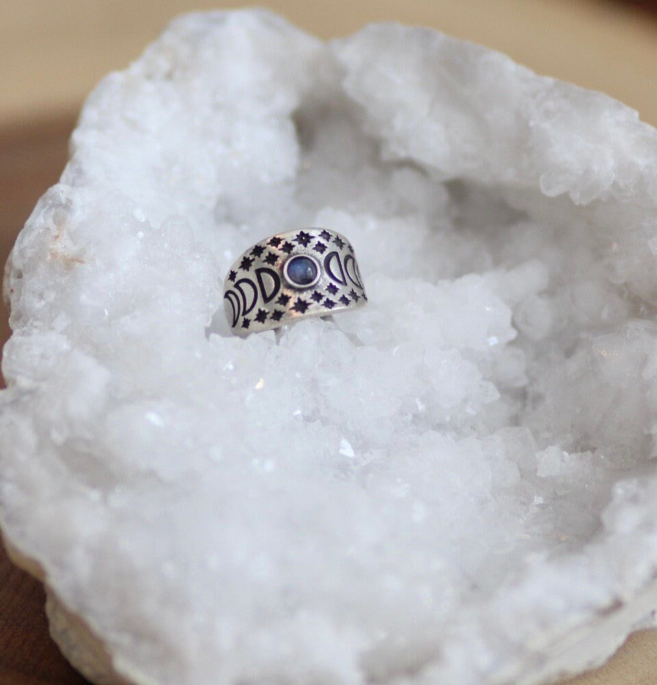 Moonstone Moon Phases Ring