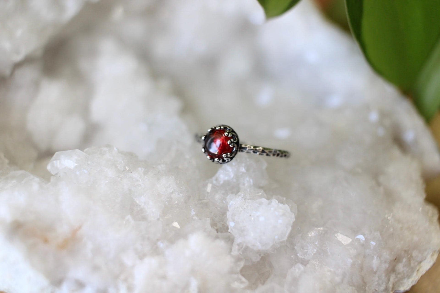 Garnet Dainty Ring
