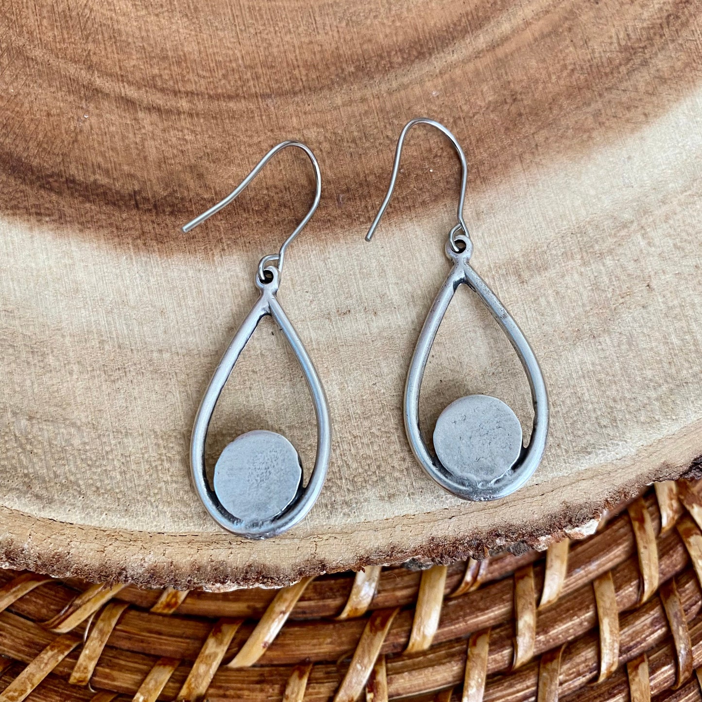 Full Moon Dangle Drop Earrings