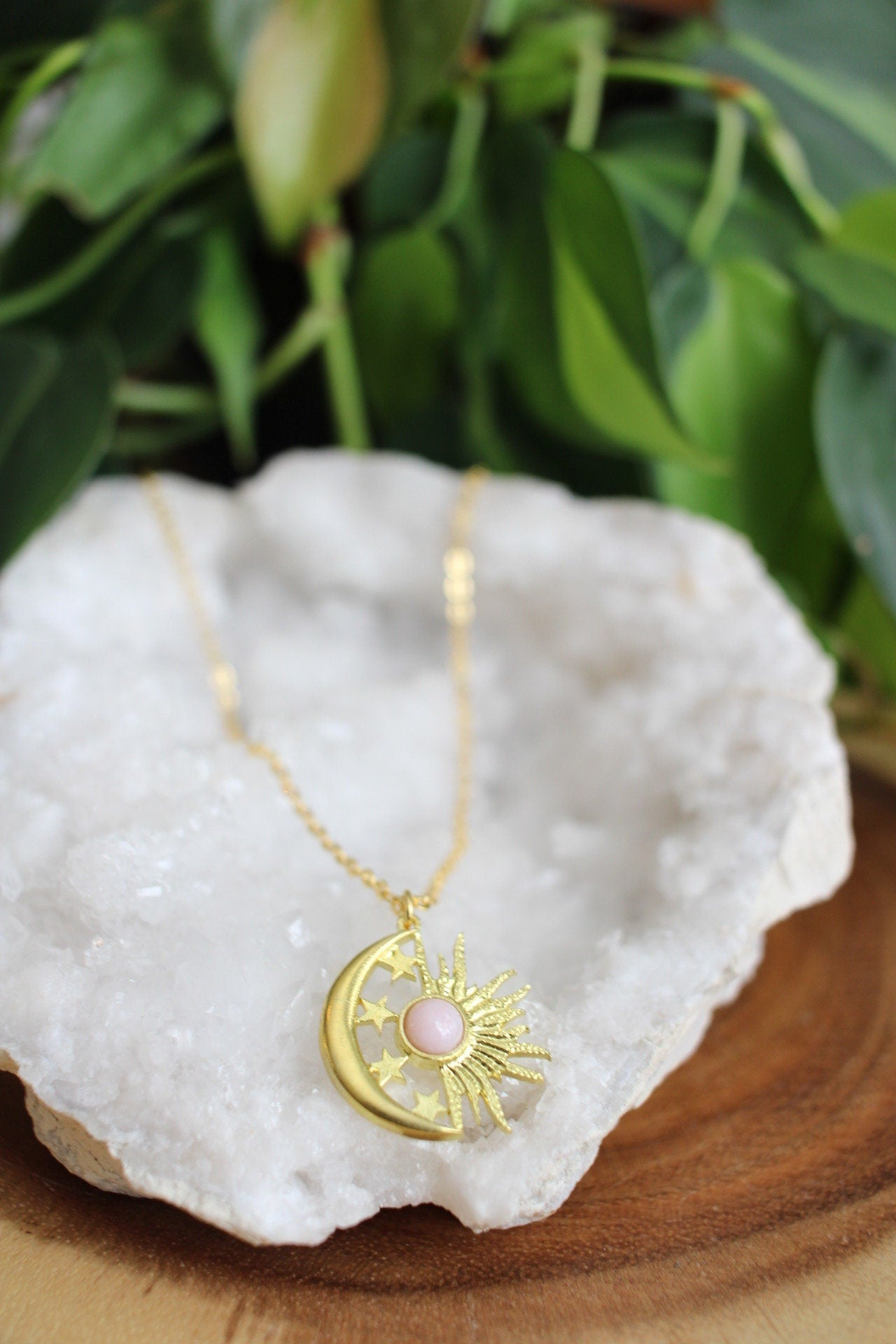 Pink Opal Celestial Necklace