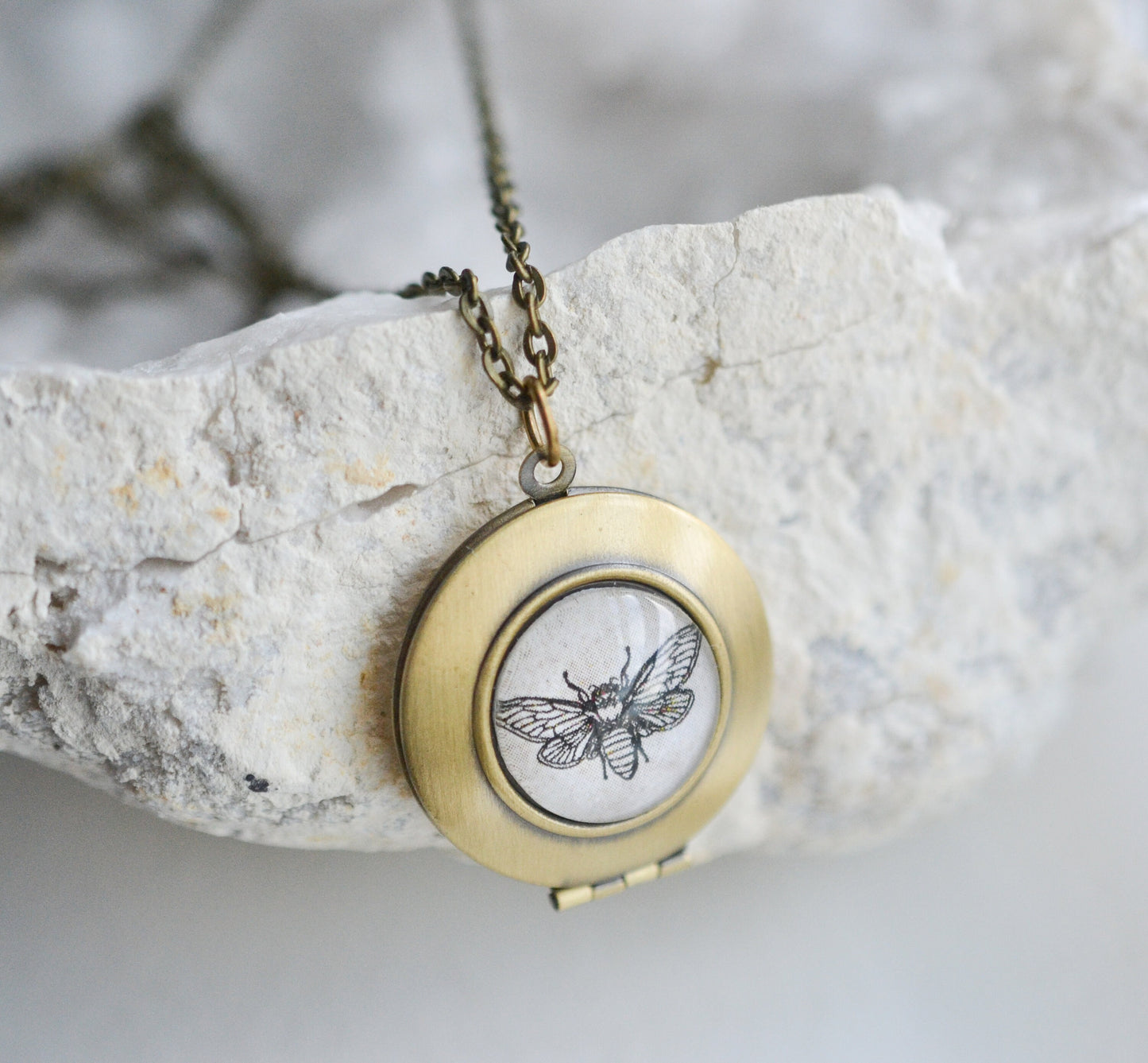 Bee Photo Locket Necklace