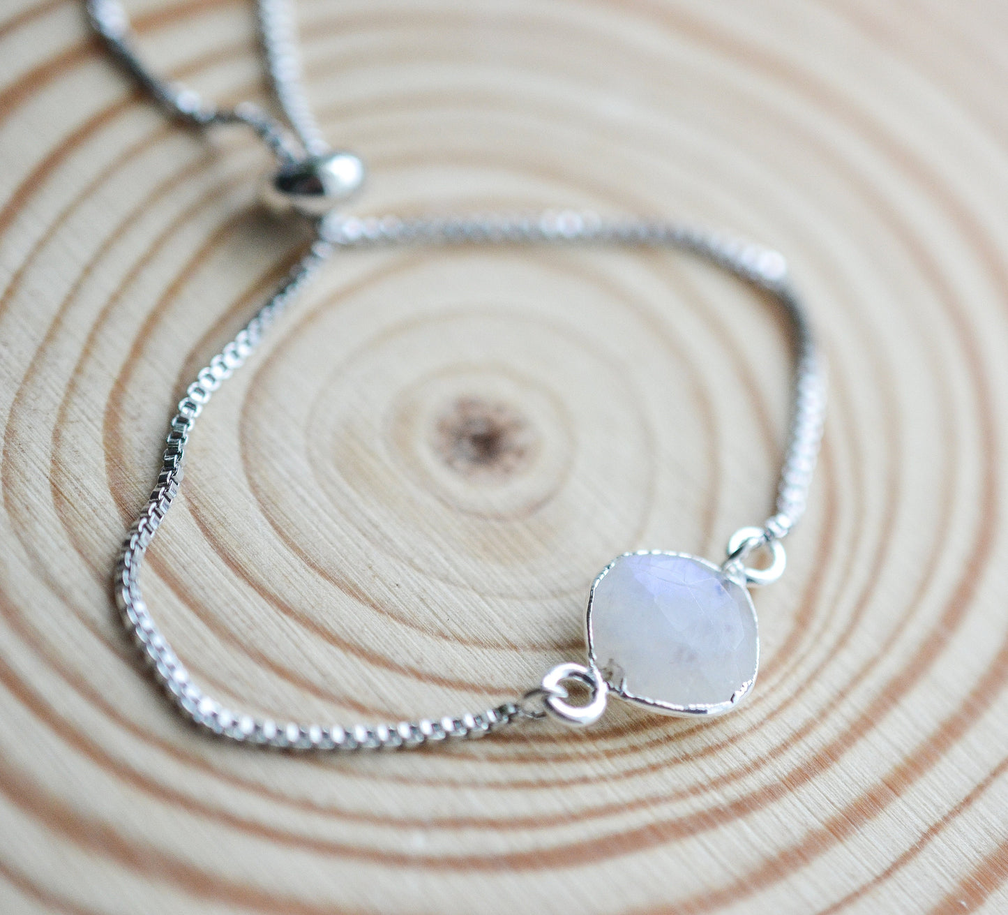 Silver Plated Moonstone Bracelet