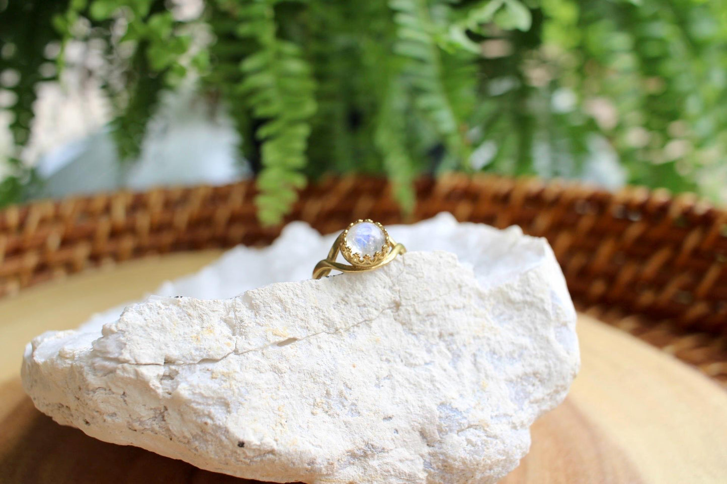 Rainbow Moonstone Ring