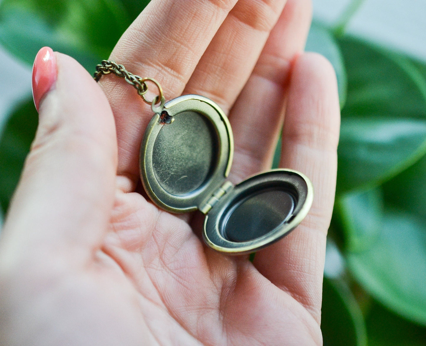 Fern Plant Photo Locket Necklace