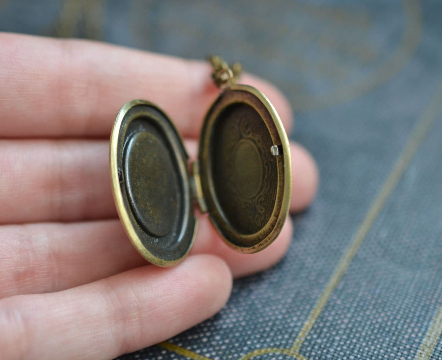 Bronze Map Locket Necklace