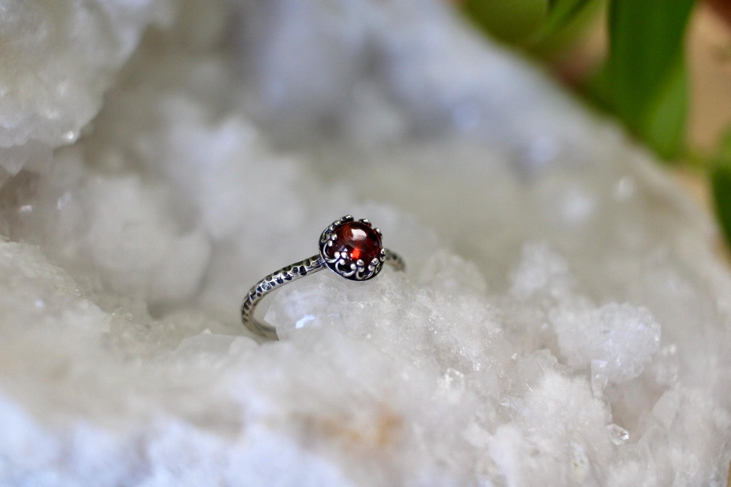 Garnet Dainty Ring