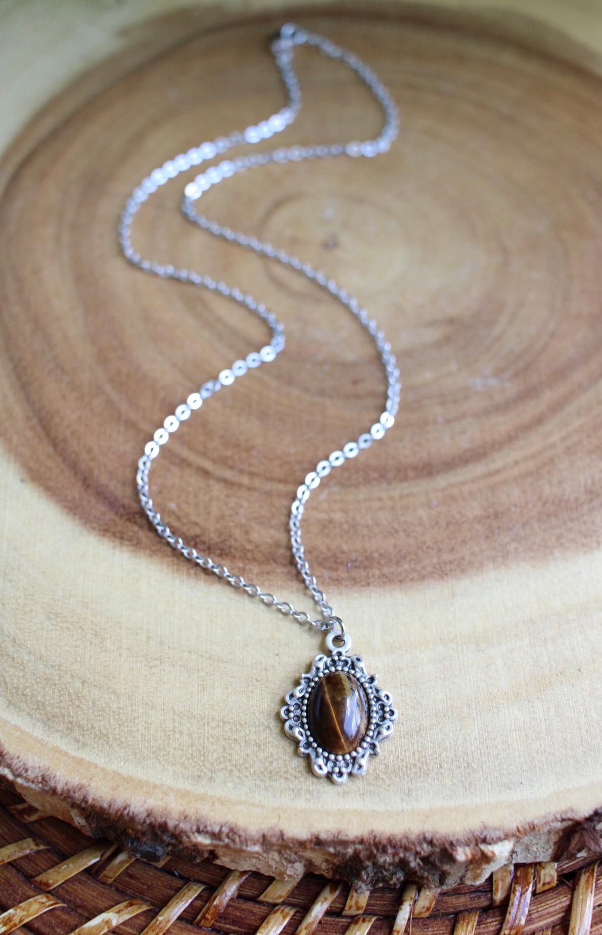 Tigers Eye Boho Pendant Necklace