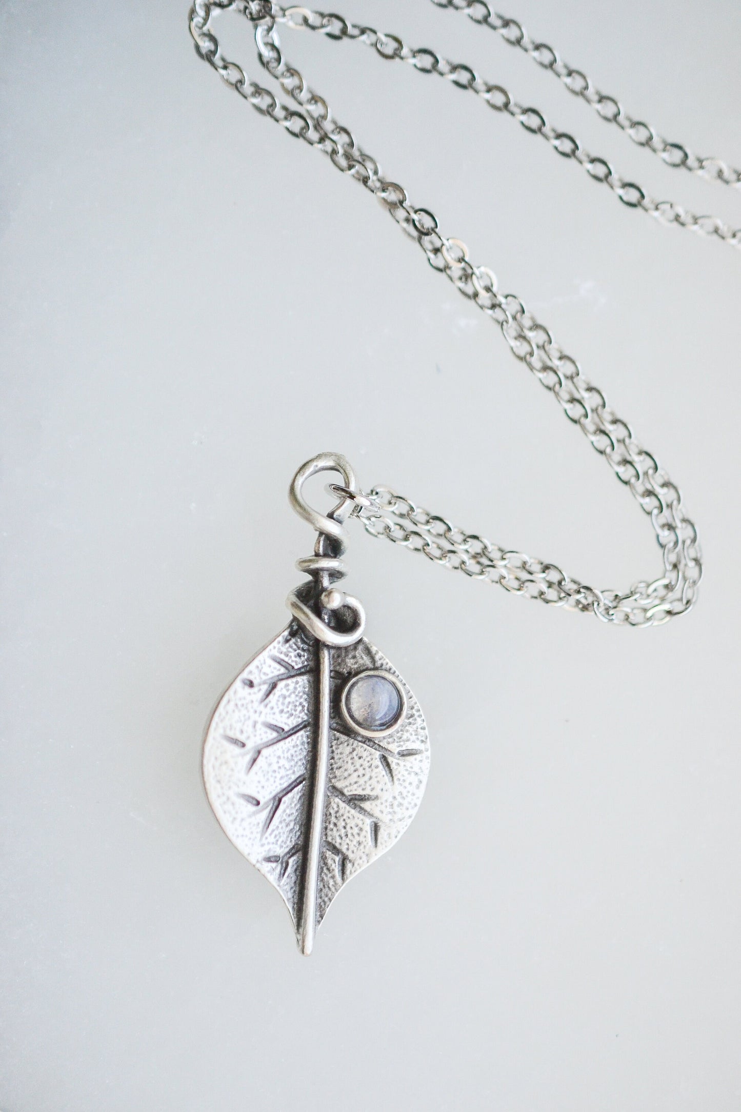 Leaf Moonstone Necklace