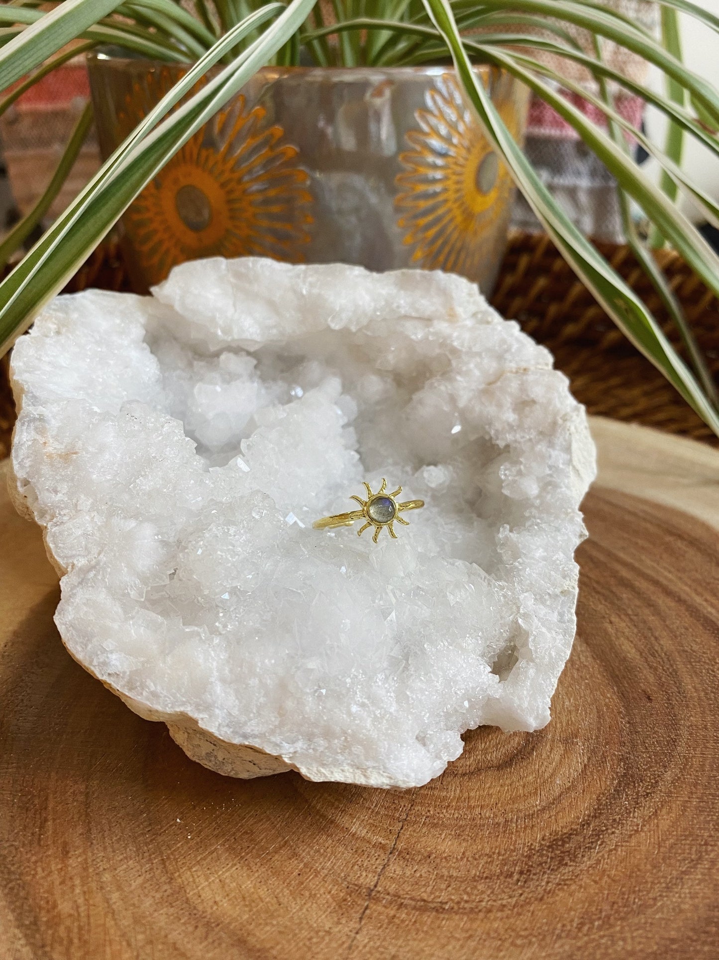 Dainty Sun Labradorite Ring