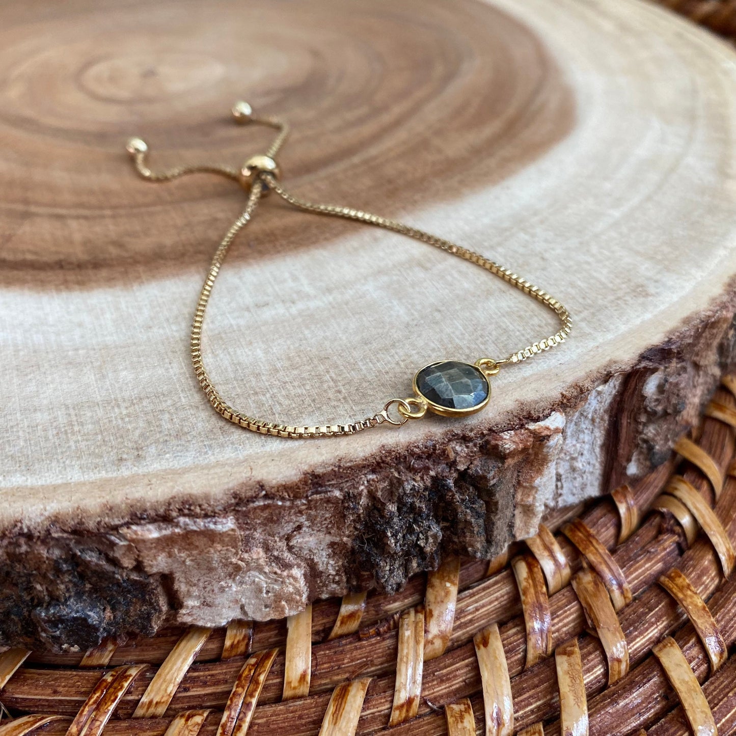 Dainty Gold Pyrite Bracelet