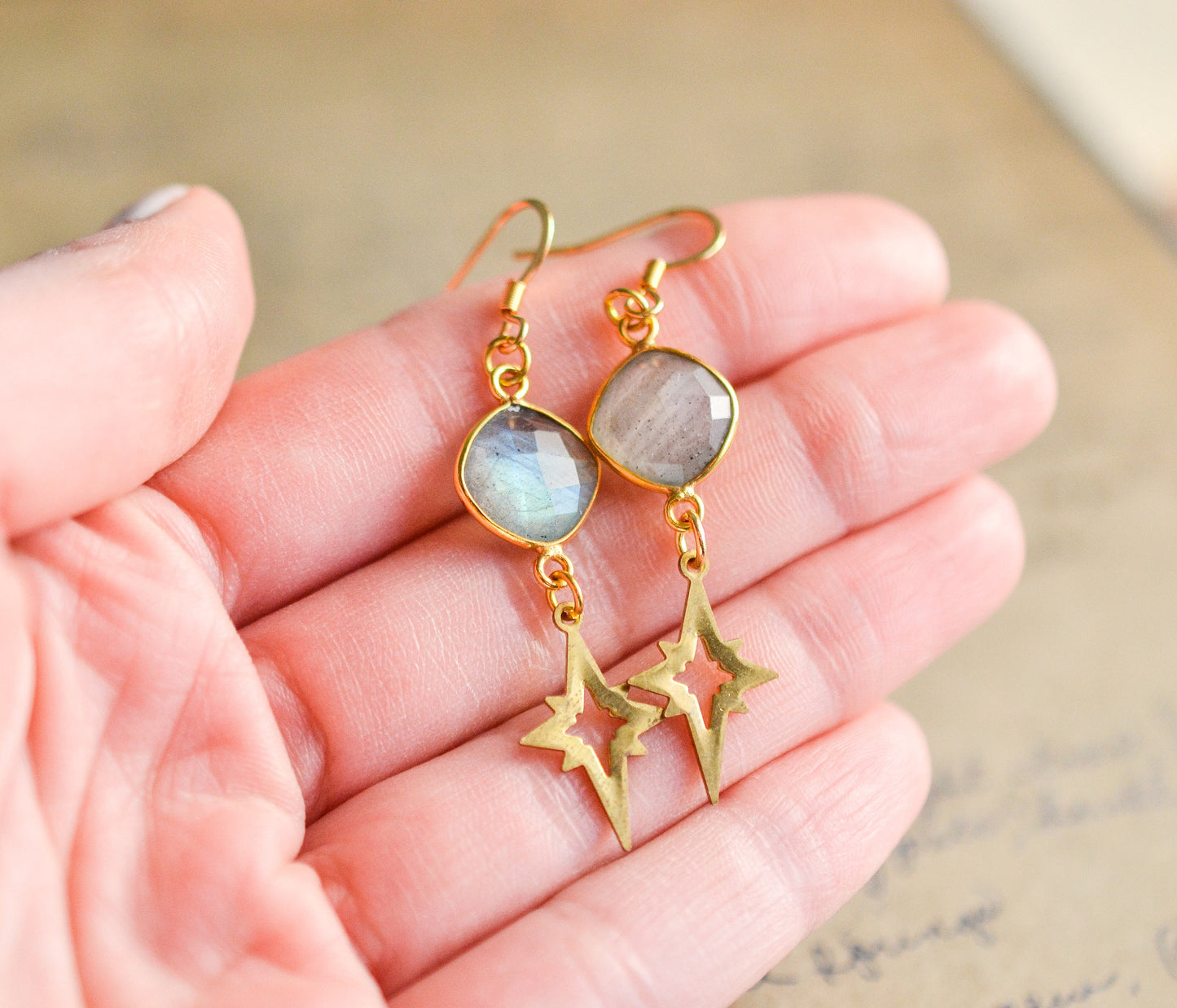 Labradorite Polaris Dangle Earrings