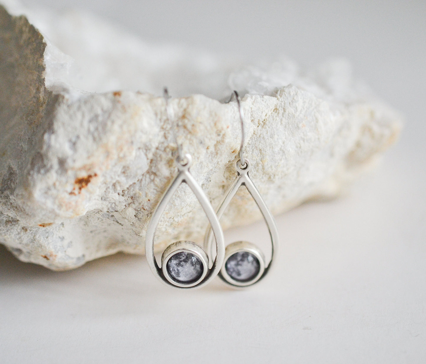 Full Moon Dangle Drop Earrings