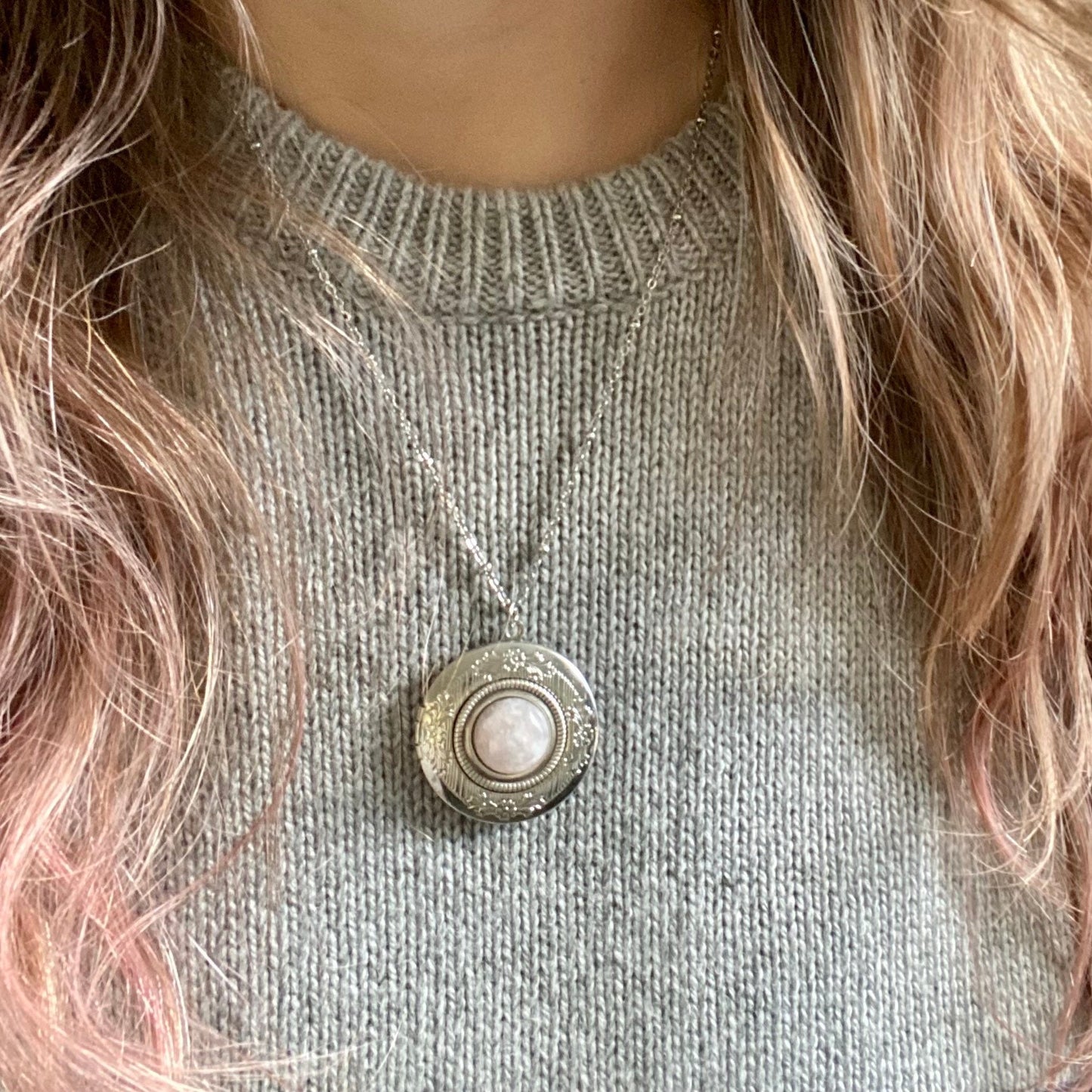 Rose Quartz Locket Necklace