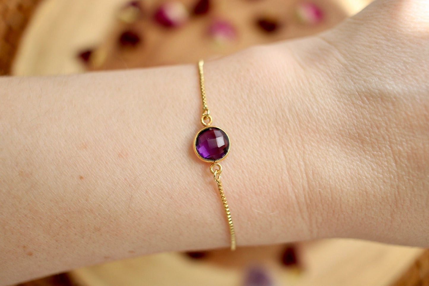 Gold Amethyst Bracelet