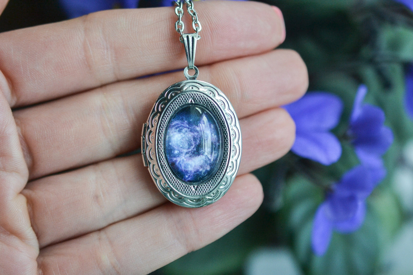 Galaxy Photo Locket Necklace