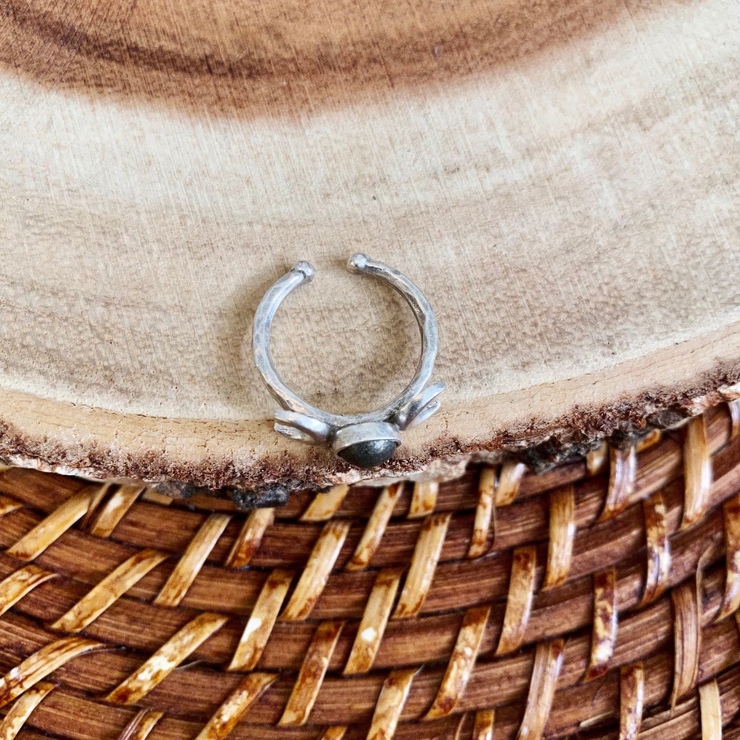 Pyrite Triple Moon Gemstone Ring