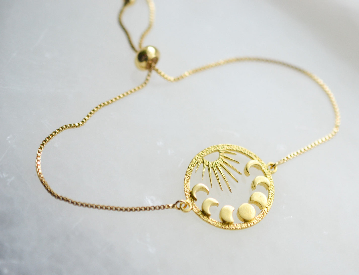 Sun and Moon Phases Gold Bracelet