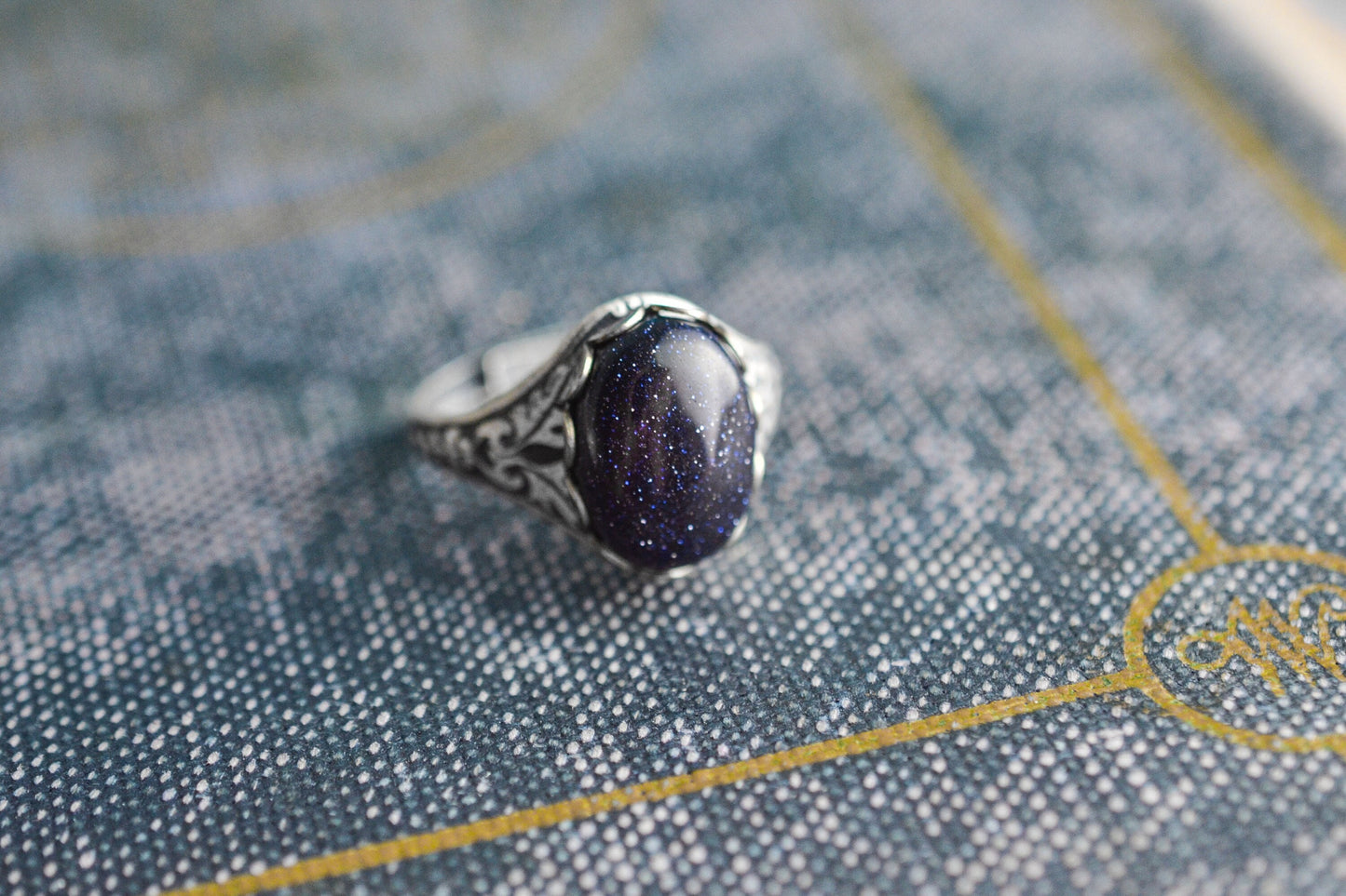 Blue Goldstone Ring